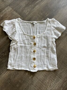 American Eagle Outfitters Button-Front Crop Top